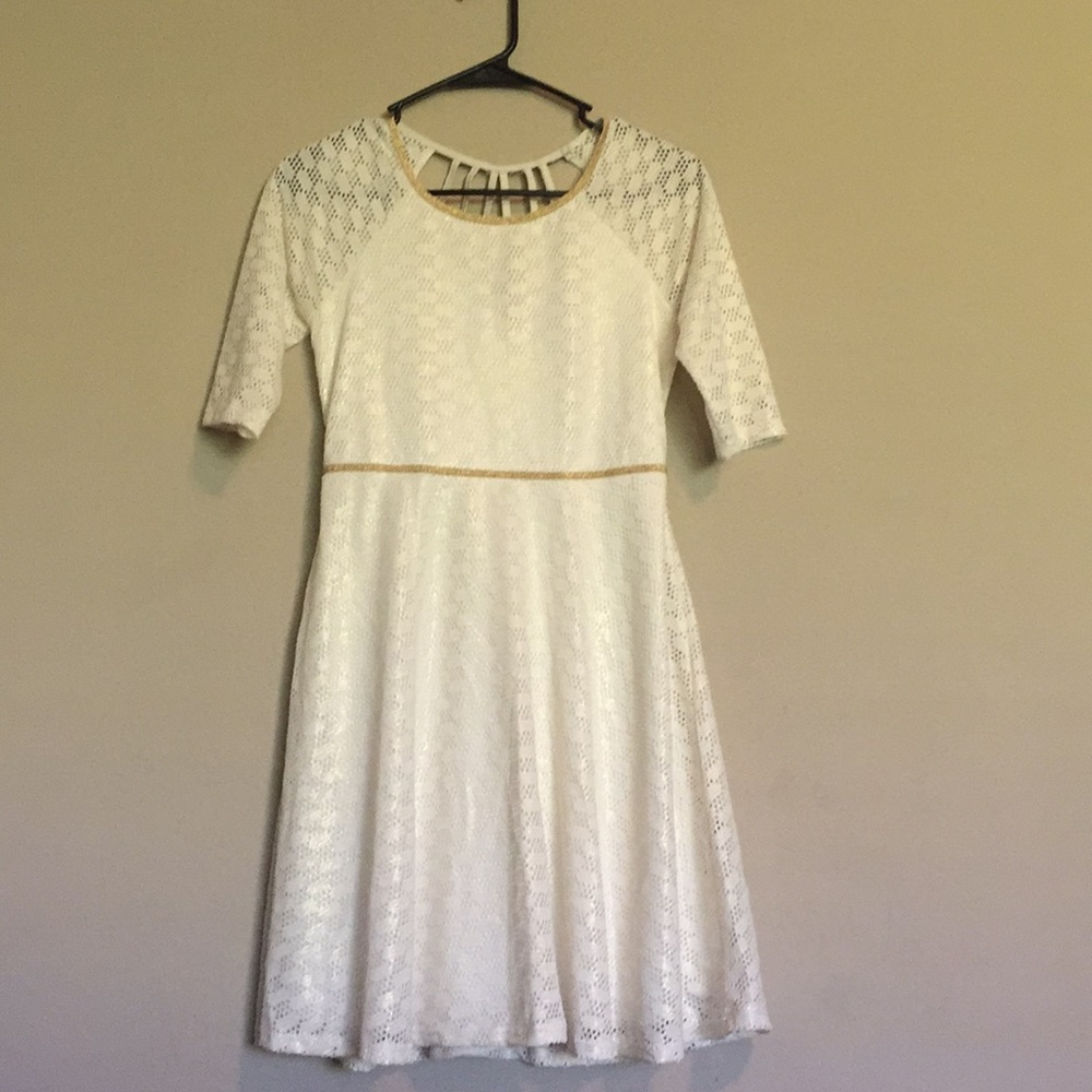 Girls White Sparkly Dress